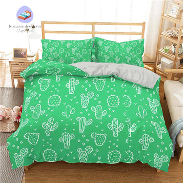 Housse de Couette Cactus Verte